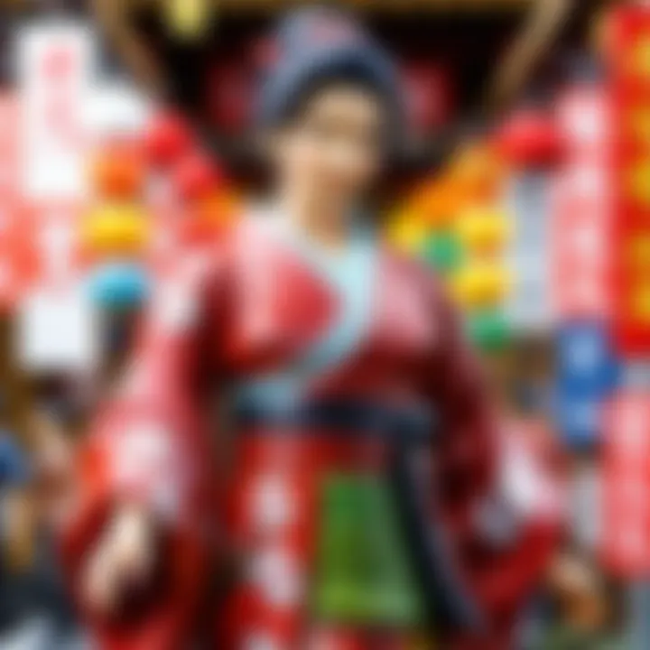 Cultural symbols represented through color in figures