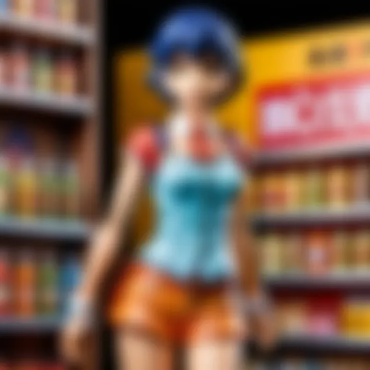 Exquisite display of anime figures in a retail store