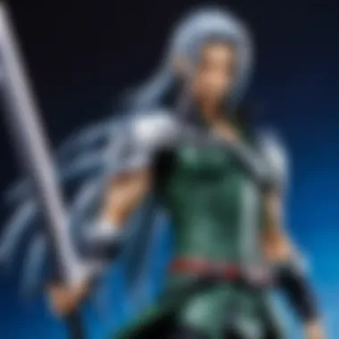 Sephiroth's Iconic Sword and Accessories Close-up of Sephiroth's iconic sword and accessories