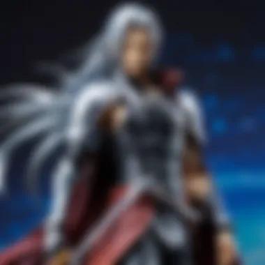 Sephiroth in a Collector's Showcase Display setup of the Sephiroth Play Arts Kai figure in a collector's showcase.