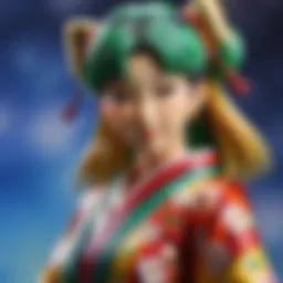 A detailed close-up of an SH Figureart collectible showcasing intricate design and craftsmanship.