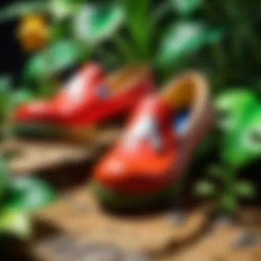 Vibrant Collection of Super Mario Plant Slippers A collection of Super Mario Plant Slippers displayed in a vibrant setting.