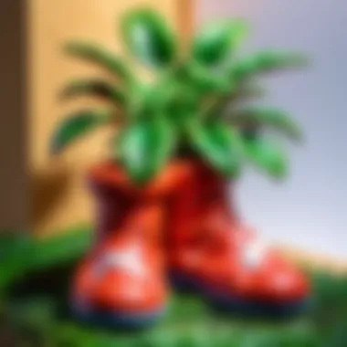 Super Mario Plant Slippers in a Cozy Setting Super Mario Plant Slippers on a cozy living room floor.