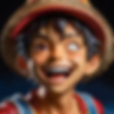 The Power of Expression: Luffy's Emotions Captured A depiction of Luffy's expressive facial features representing his emotions