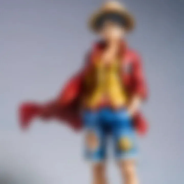 An illustration showcasing Luffy's various outfits throughout the series