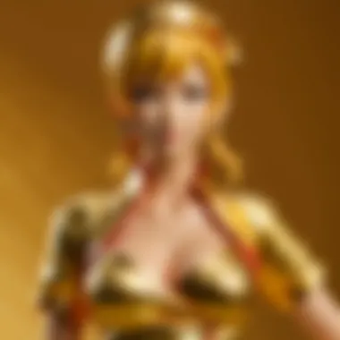 Artistic Collection of Gold Outfits Collection of various gold one piece outfits displayed artistically