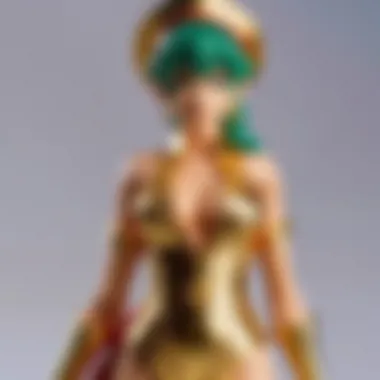 Intricate Gold Detailing Close-up of intricate gold detailing on anime-inspired clothing