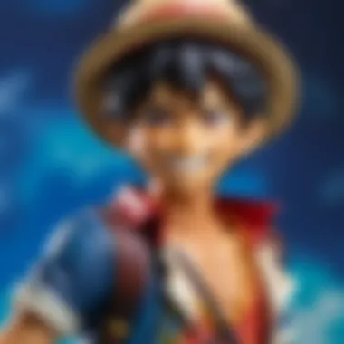 Close-up of the Banpresto Luffy figure detailing its features