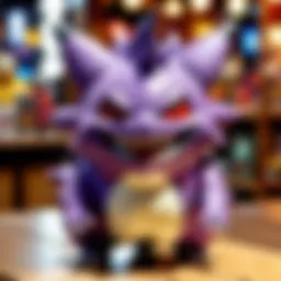 Gengar plush displayed in a Pokémon Center