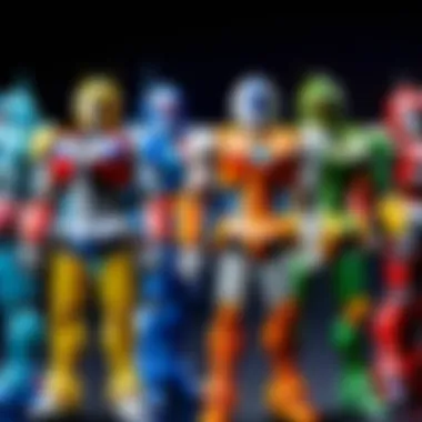 Diverse Collection of Super Minipla Figures Compilation of various Super Minipla figures arranged artistically