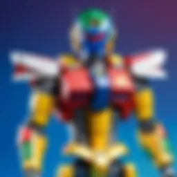 Detail of a Super Minipla figure showcasing intricate design features
