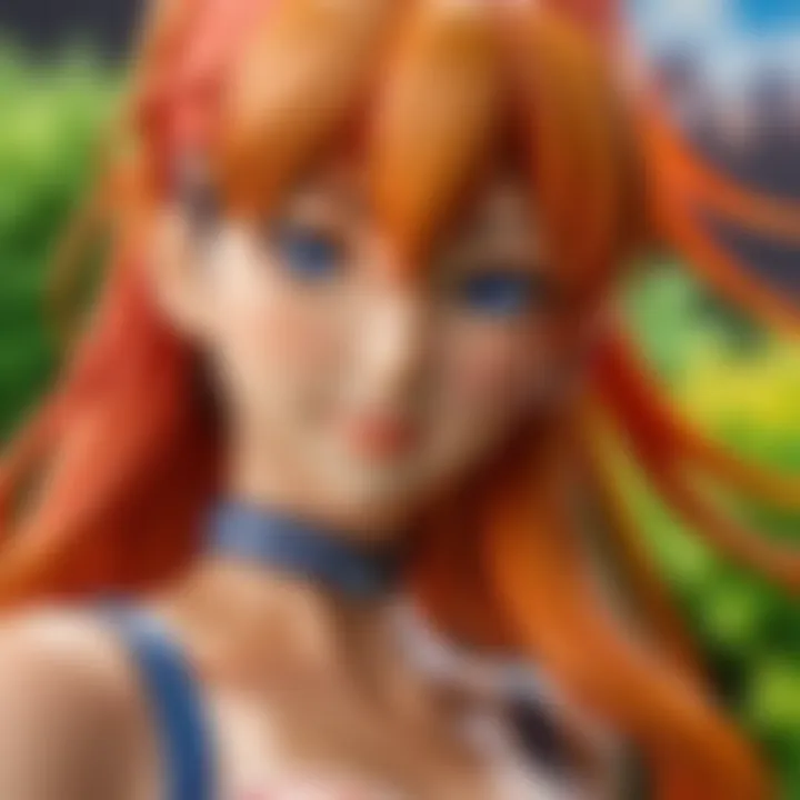 An intricate close-up of a beautifully crafted anime figure highlighting its details and craftsmanship.