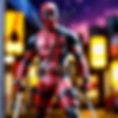 Mezco Deadpool figure displayed among other collectibles