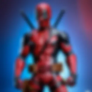 Detailed view of Mezco Deadpool figure showcasing intricate design elements