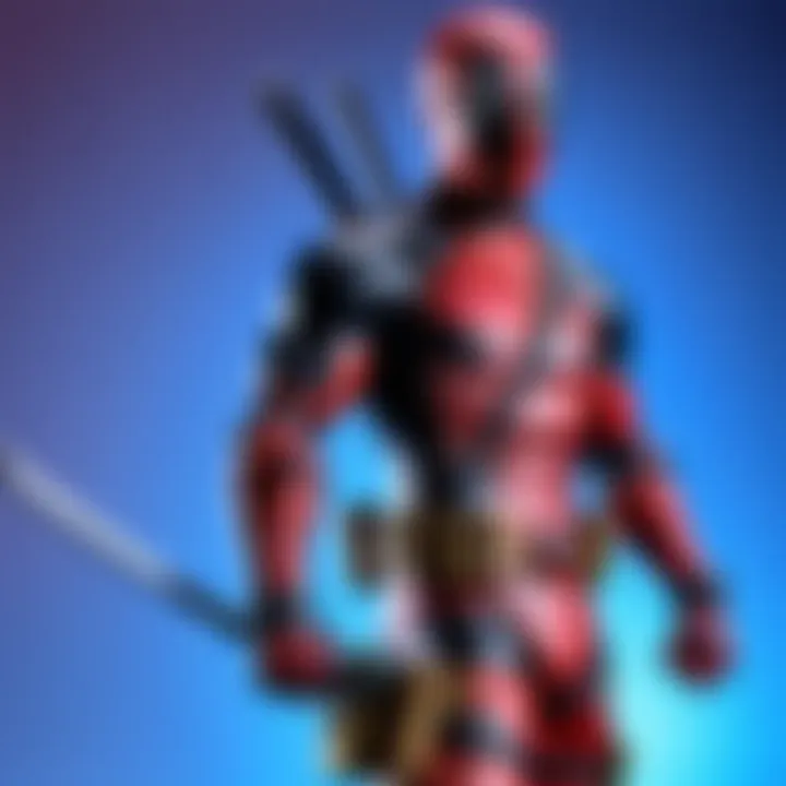 Side profile of the Deadpool figure highlighting articulation points