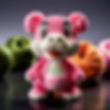 Comparative Display of Yarn Yoshi Variants Comparison of Pink Yarn Yoshi Amiibo with other Yarn Yoshi variants