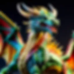 An intricately designed dragon representing a rider beast