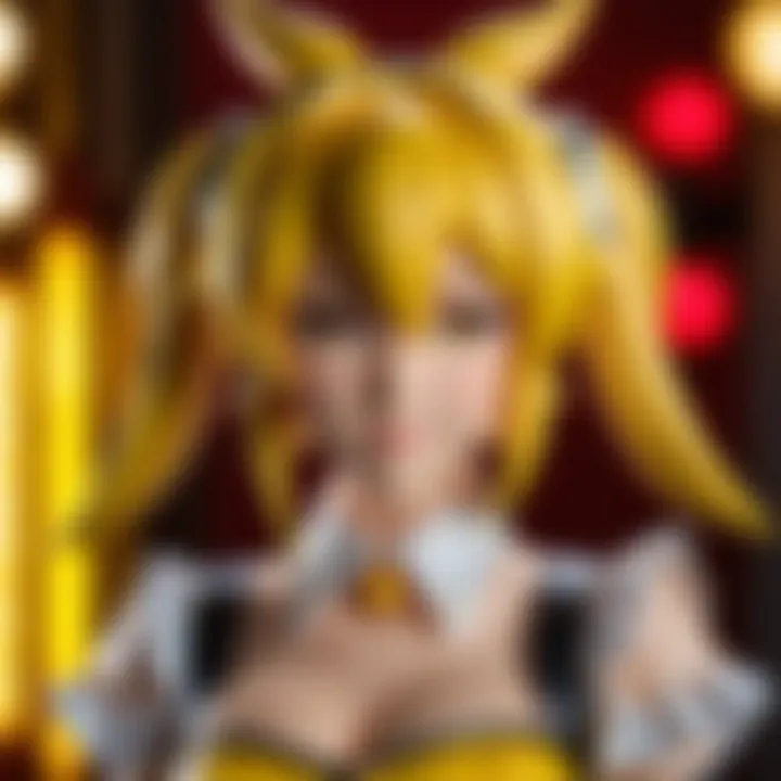 A dedicated cosplayer wearing a Rin Kagamine wig at a convention
