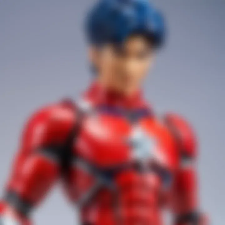 An artist customizing an action figure with unique accessories, illustrating the personalization aspect.