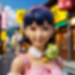 Shinobu character design showcasing vibrant colors and unique features