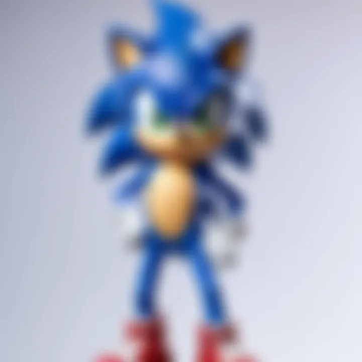 Close-up of a carefully designed Sonic figurine highlighting intricate details.