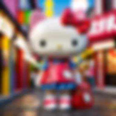 Tokidoki Hello Kitty Bag in Urban Fashion Stylish display of the Tokidoki Hello Kitty bag in an urban setting