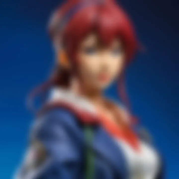 Close-up of a skilled artisan meticulously painting an anime figure, highlighting the intricate details.