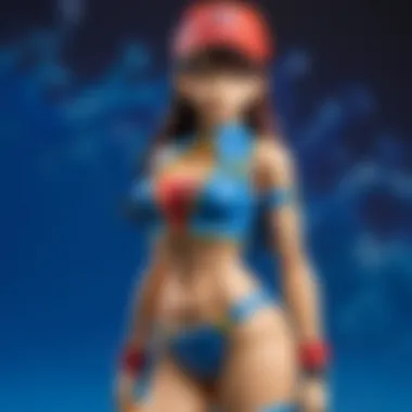 Completed Anime Figure Kit Display A finished anime figure kit displayed against a vibrant backdrop, illustrating the final artistic product.