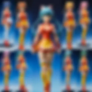 A comparison of various anime figure types including PVC, resin, and articulated figures
