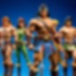 A captivating display of Conan action figures showcasing different characters from the series