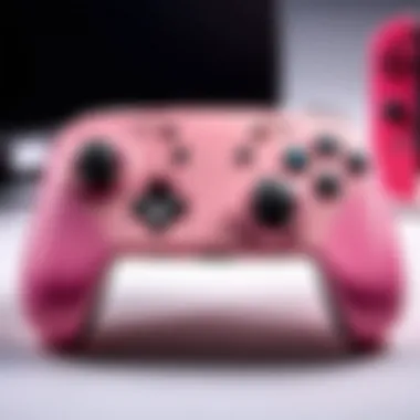 Aesthetic Pink Gaming Accessories Pink-themed gaming accessories arranged aesthetically