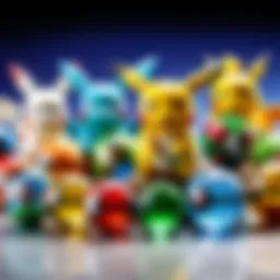 Colorful array of Pokémon beads showcasing various designs