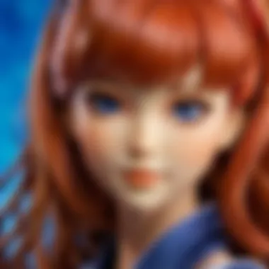 A close-up shot of a Volks Dollfie Dream doll, emphasizing its unique facial expressions and artistic design.