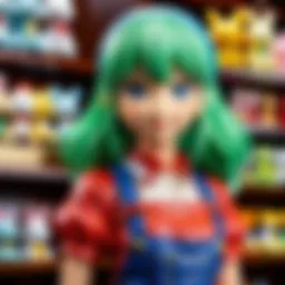 A wide selection of plushies displayed on a vibrant retail shelf