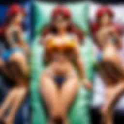 An array of beautifully designed dakimakura showcasing various anime characters.