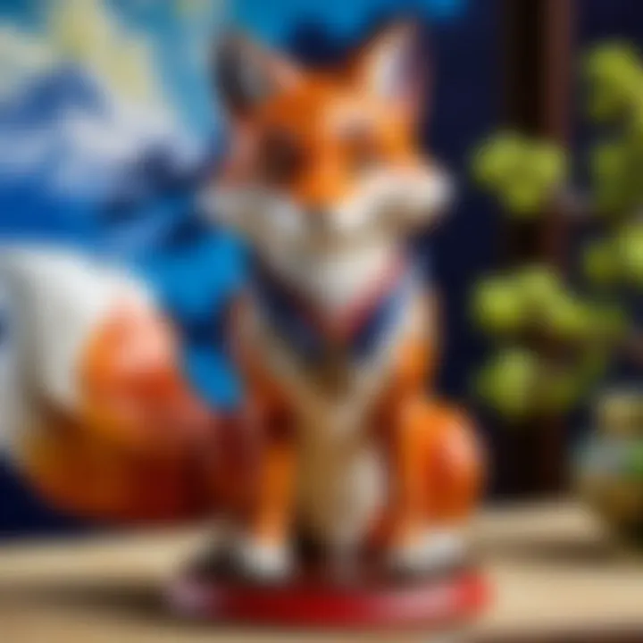 Intricate details of Fox Amiibo collectible