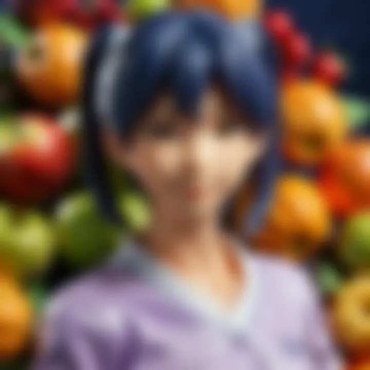 An individual wearing a Fruits Basket shirt in a casual setting, expressing personal style.