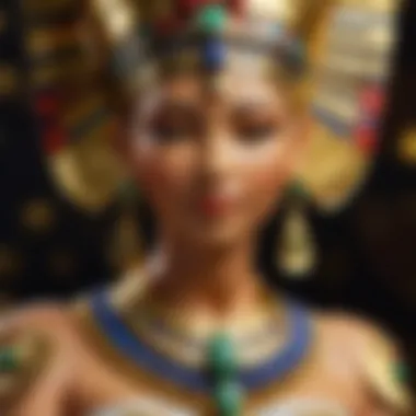 Golden face jewel inspired by ancient Egyptian motifs