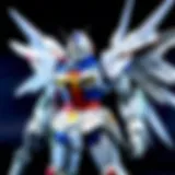 A detailed view of the HG Gundam Wing Zero showcasing its iconic wings.