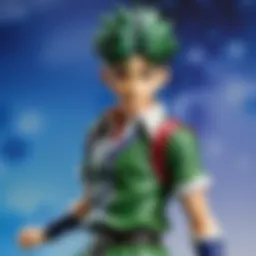 A detailed close-up of a Hunter x Hunter collectible figure showcasing intricate designs.