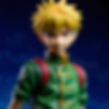 Artistic Arrangement of Hunter x Hunter Figures A vibrant display of various Hunter x Hunter figures arranged artistically.