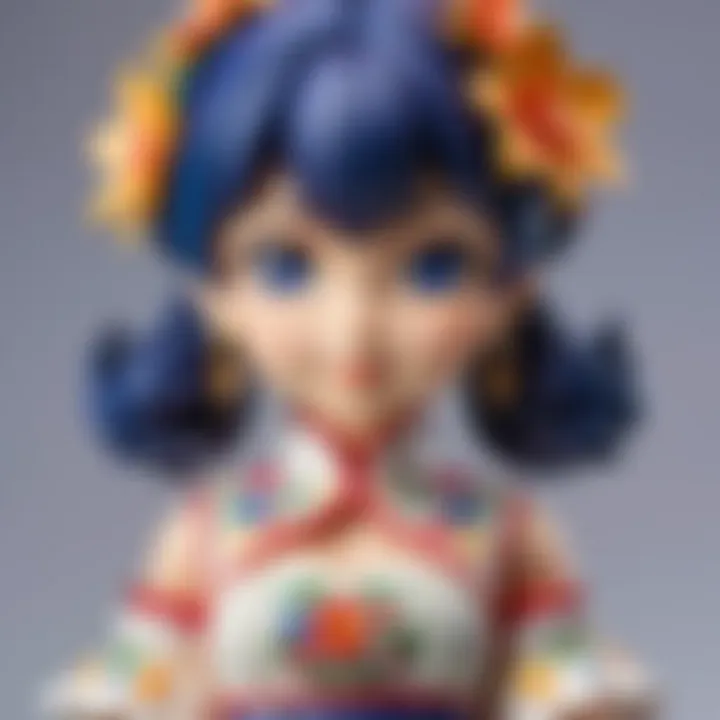 Intricate Floral Design on Chika Fujiwara Nendoroid Figure