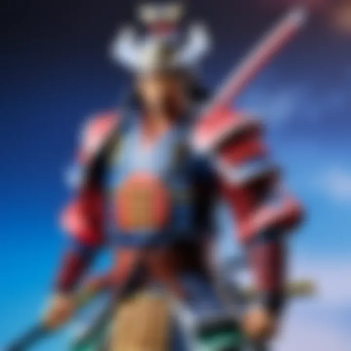 Intricate Samurai warrior plastic figure with detailed armor