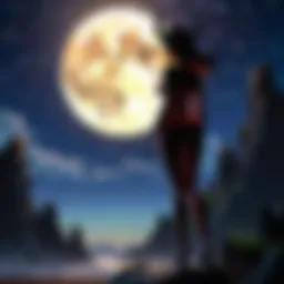 Mystical silhouette in moonlight