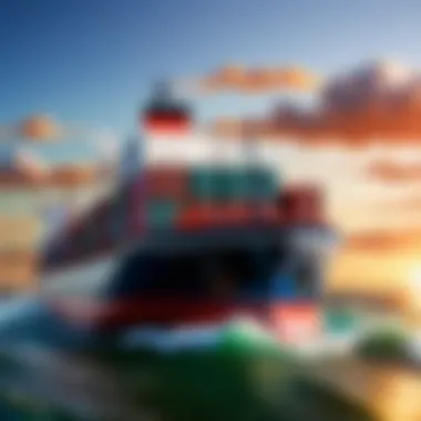 Sleek Japanese Freight Ship Sailing to the US Sleek Japanese Freight Ship