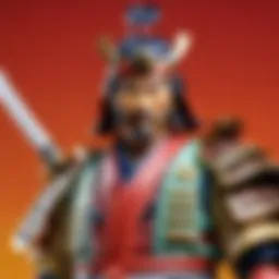Japanese samurai warrior plastic figure