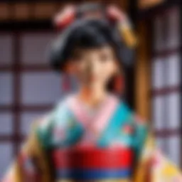 Japanese traditional kimono doll figure