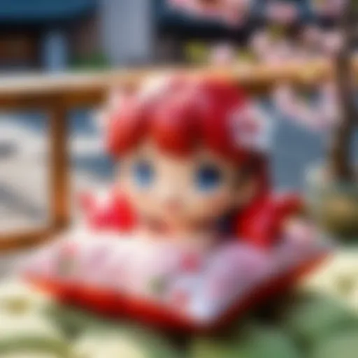 Kawaii Cushion with Cherry Blossoms
