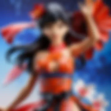 Dynamic Pose of a Kurumi Figure Kurumi figure in a dynamic pose