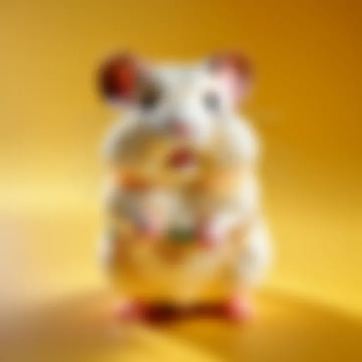 Large hamster stuffed animal surrounded by miniature accessories